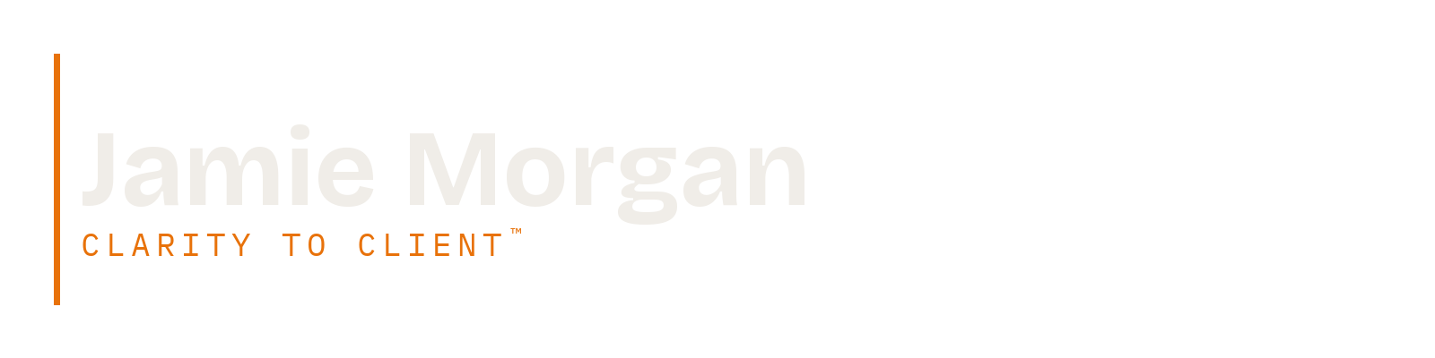 Jamie Morgan · Clarity to Client